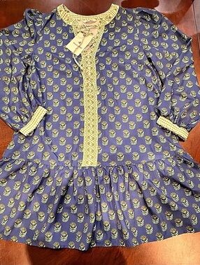 Wenrine Women's Summer Button Down Shirt Dress Floral Puff Short Sleeve Floral S